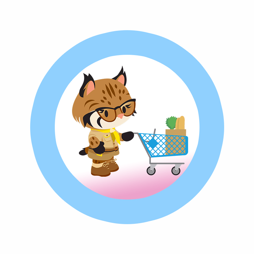 Appy pushing a shopping cart